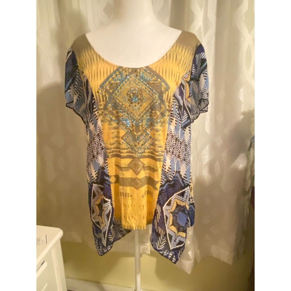 Rhinestone Western Boho Top Size XL - Picture 7 of 10